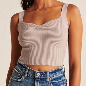 A&F Ottoman Ribbed Sweater Tank (Taupe)